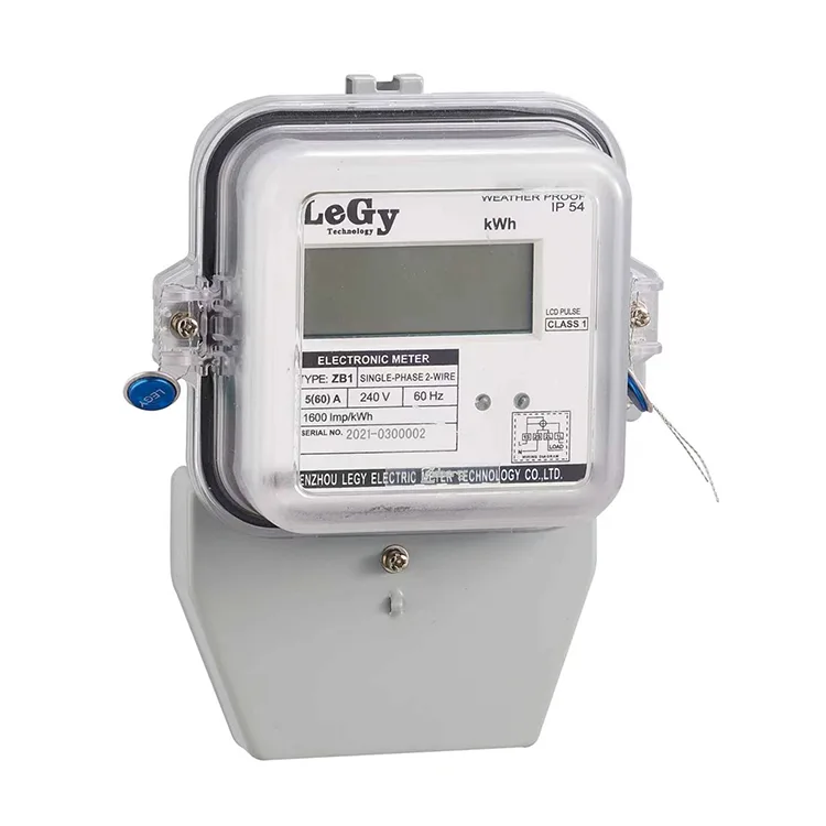 Medidor de energía inteligente multifunción con pantalla LCD monofásico