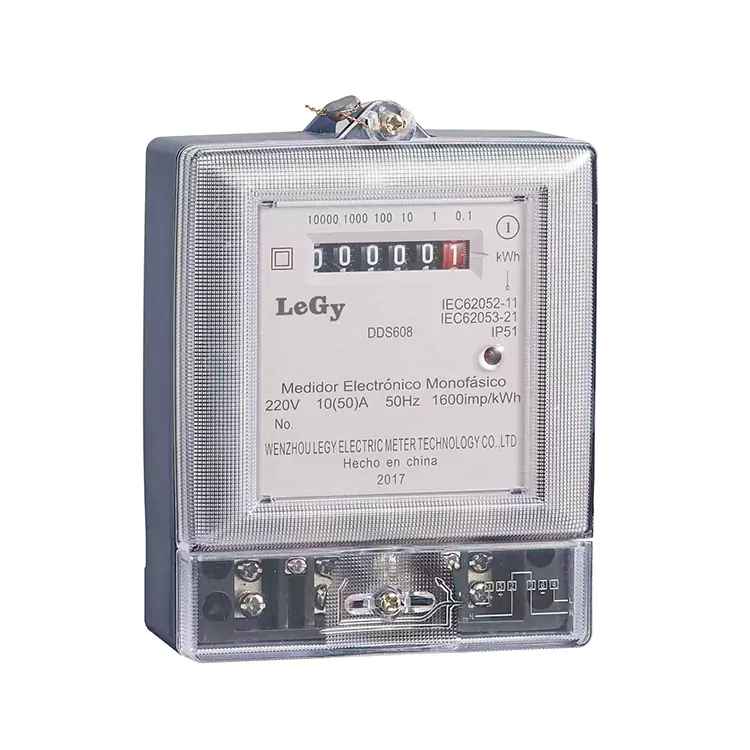 Medidor de energía inteligente monofásico RS485
