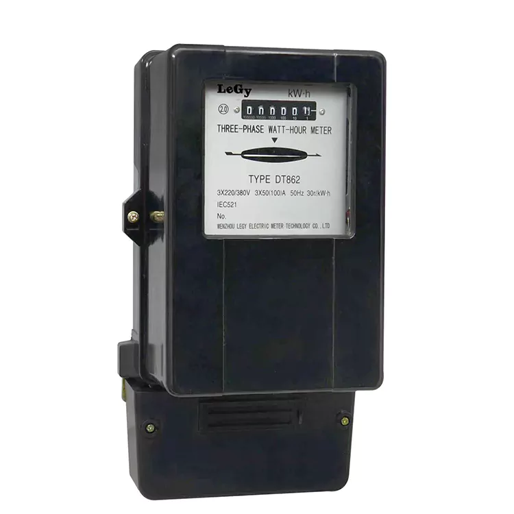 Medidor de energía electromecánico trifásico de tres hilos